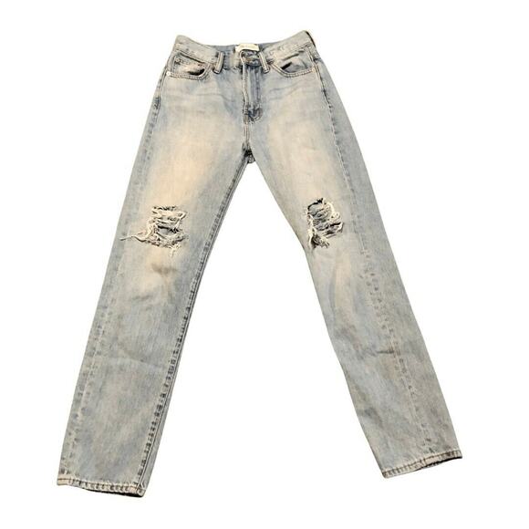 Madewell Jeans 24 The Perfect Vintage Jean Light Blue Distressed High Rise - Picture 1 of 11